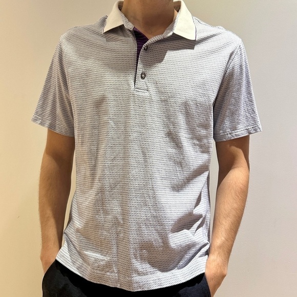 Robert Graham patterned white polo shirt - L - Picture 4 of 17